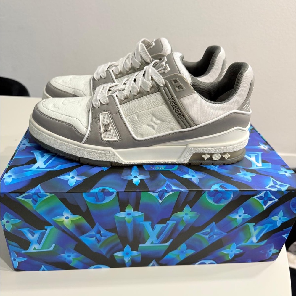 Louis Vuitton Monogram White and Gray Sneakers